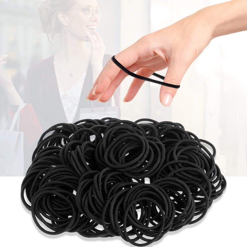 Anezus 200 Pcs Black Elastics Hair Ties Small Bulk Hair Ties Hair Bands (4mm) - Image 5