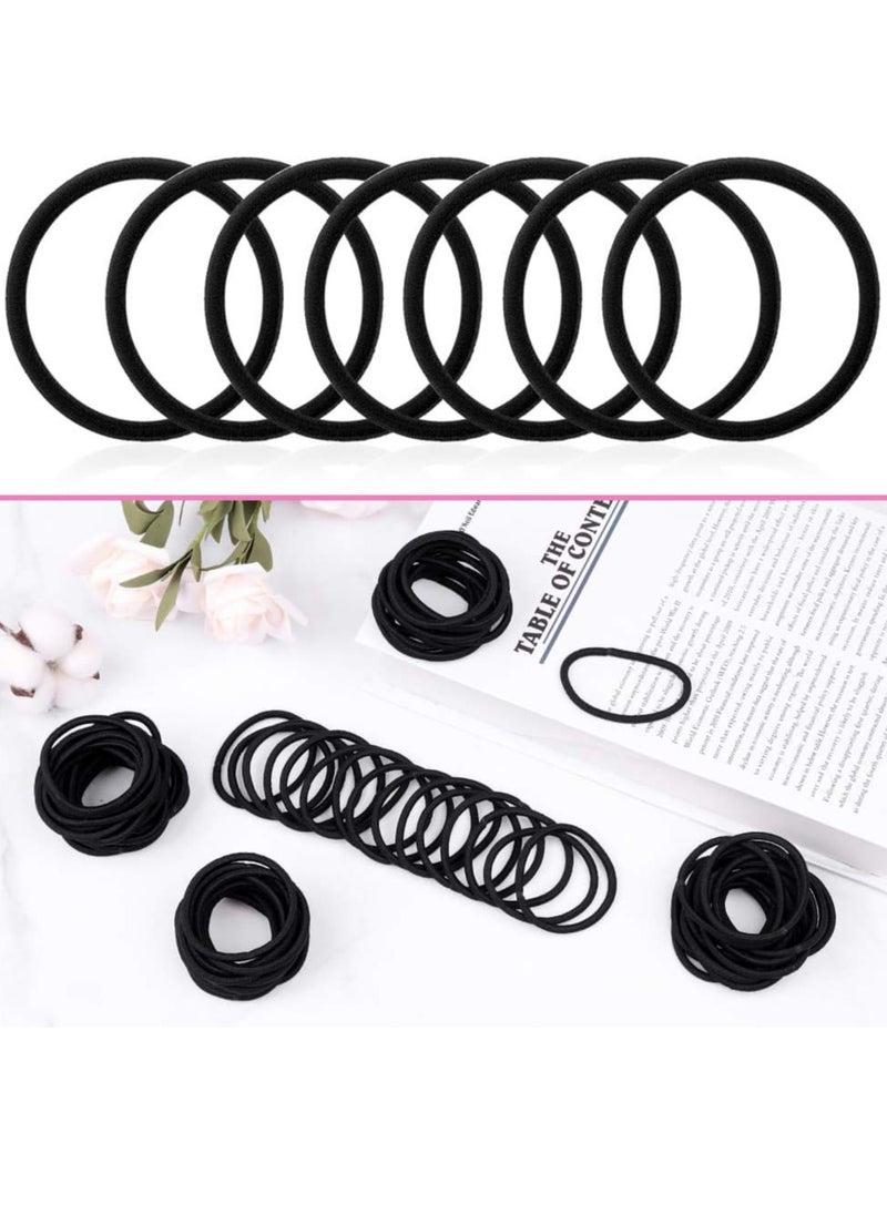 anezus Anezus 200 Pcs Black Elastics Hair Ties Small Bulk Hair Ties Hair Bands (4mm)  - Image 3