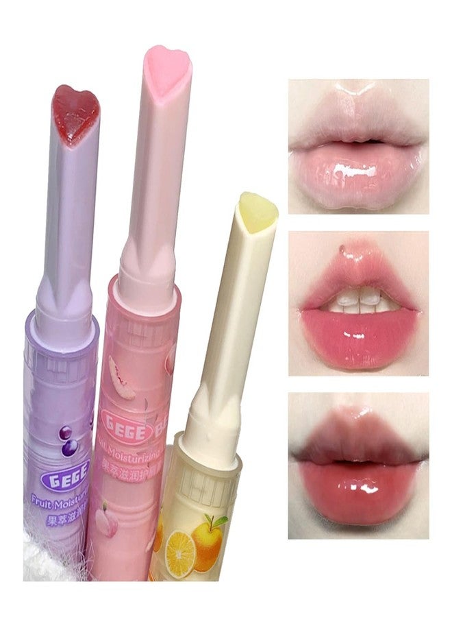 Blopuivo Jelly Lipstick Tinted Lip Gloss Heart Lip Glaze, 3 Colors Lipstick Long Lasting Moisturizing Tinted Lipgloss,Non-sticky,High Pigmented Glossy Lip Gloss - Image 1