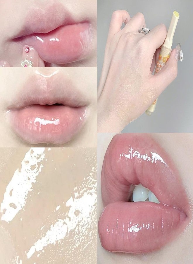 Blopuivo Jelly Lipstick Tinted Lip Gloss Heart Lip Glaze, 3 Colors Lipstick Long Lasting Moisturizing Tinted Lipgloss,Non-sticky,High Pigmented Glossy Lip Gloss - Image 3