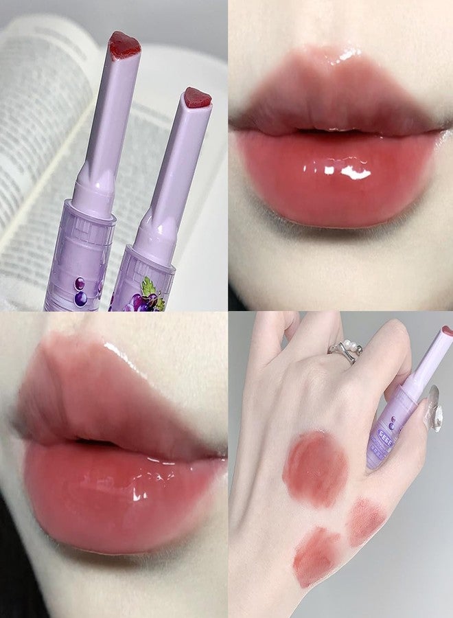 Blopuivo Jelly Lipstick Tinted Lip Gloss Heart Lip Glaze, 3 Colors Lipstick Long Lasting Moisturizing Tinted Lipgloss,Non-sticky,High Pigmented Glossy Lip Gloss - Image 5