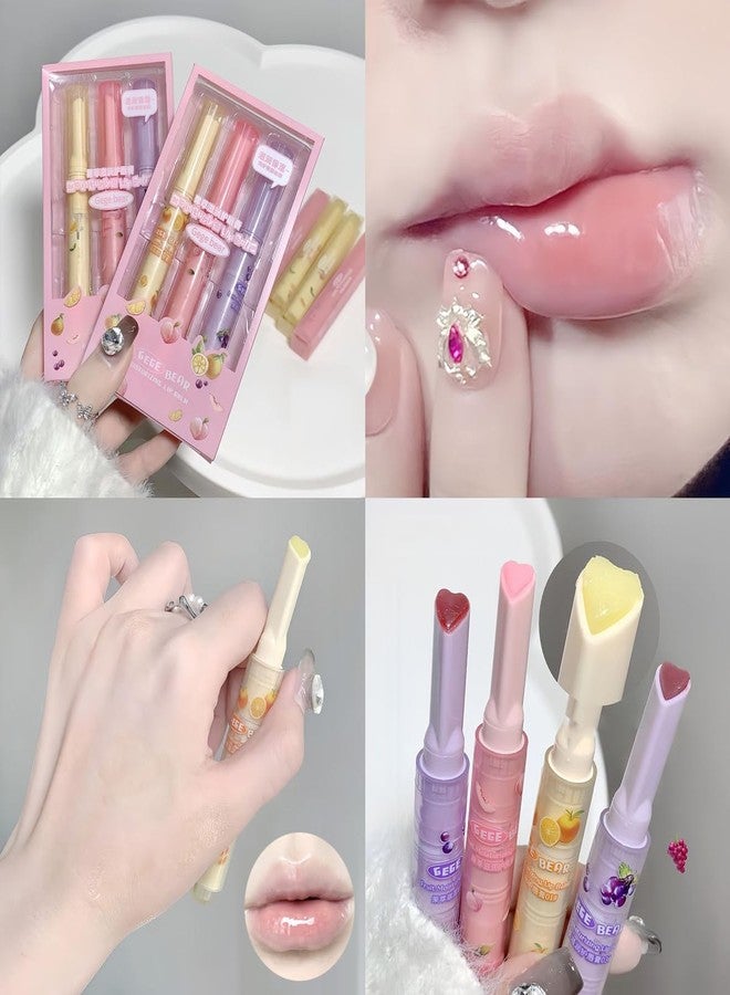 Blopuivo Jelly Lipstick Tinted Lip Gloss Heart Lip Glaze, 3 Colors Lipstick Long Lasting Moisturizing Tinted Lipgloss,Non-sticky,High Pigmented Glossy Lip Gloss - Image 2