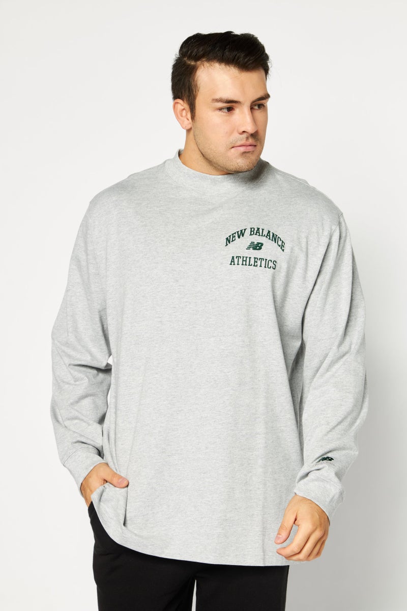 New Balance Men Sportswear Fit Training Long Sleeve T-Shirt, Grey - Image 1