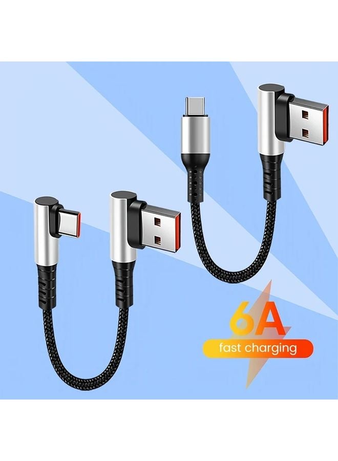 90 Degree Elbow USB C To C Fast Charging Cable 6A 9.84 Inch For iPhone 15 Huawei Xiaomi - Image 2