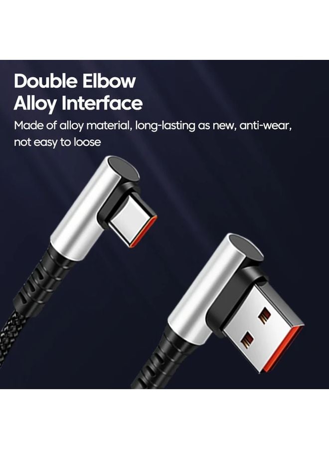 90 Degree Elbow USB C To C Fast Charging Cable 6A 9.84 Inch For iPhone 15 Huawei Xiaomi - Image 5