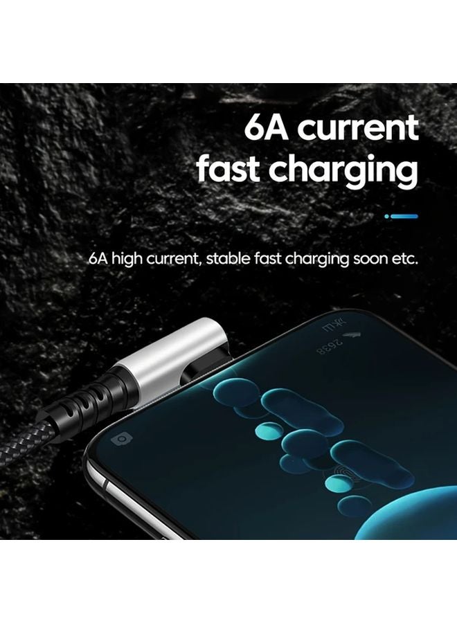 90 Degree Elbow USB C To C Fast Charging Cable 6A 9.84 Inch For iPhone 15 Huawei Xiaomi - Image 3