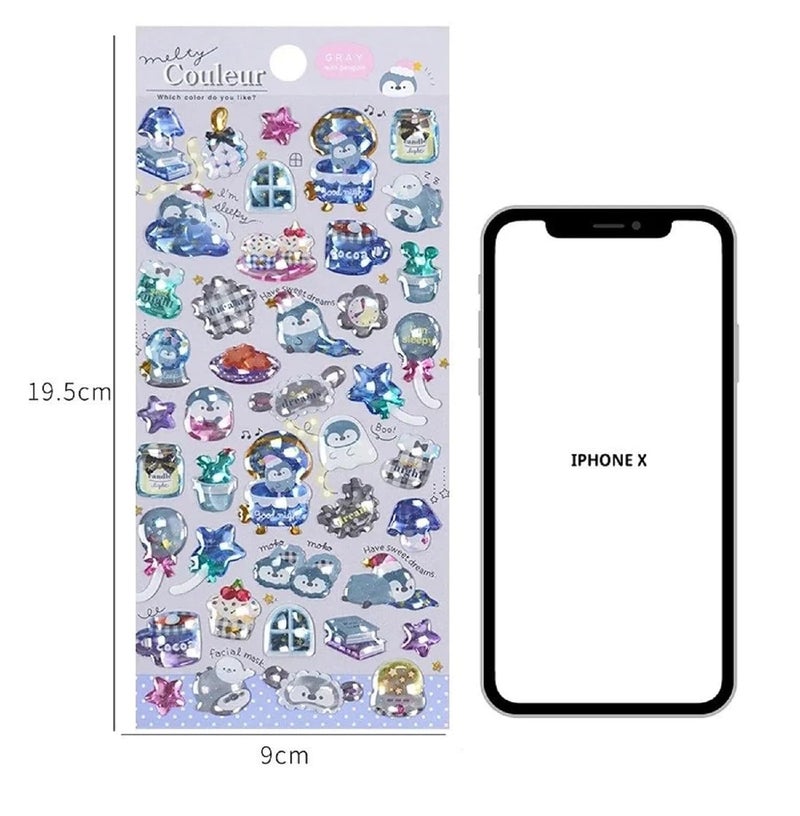 Deoxy Pack of 6 Design Mix 3D Puffy Holographic Sparkle Unicorn Rainbow Stickers Cute Decorative Stickers for Phone Cases, Laptops, Party Favors Birthday Crafts Scrapbooking Supplies - Image 2
