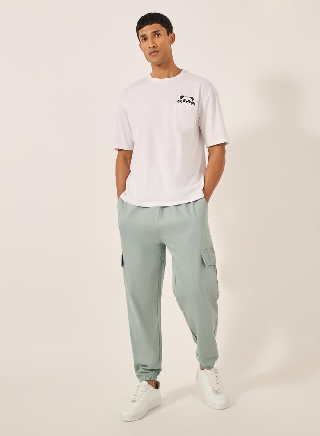Styli Mid Rise Oversized Elasticated Hem Cargo Joggers  - Image 3