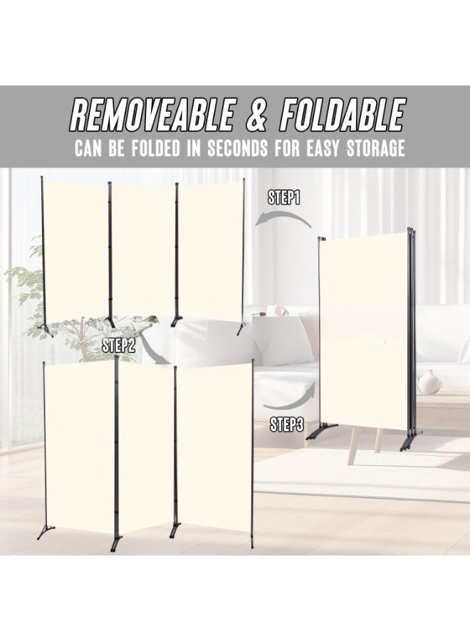 WALALLA 3 Panels Room Divider, 6 Ft Tall Indoor Folding Privacy Panels Screen, Portable Partition Separator, Freestanding Separation Temporary Wall, Room Partition Wall Dividers for Home Office - Image 5