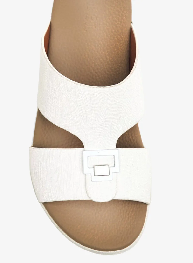 LBL by Shoexpress WHITE Metal Accent Slip-On Arabic Sandals Ramadan Collection for Men | Best Price UAE