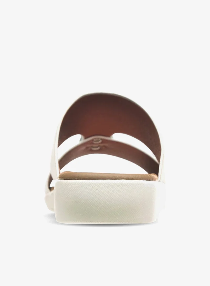 LBL by Shoexpress WHITE Metal Accent Slip-On Arabic Sandals Ramadan Collection for Men | Best Price UAE