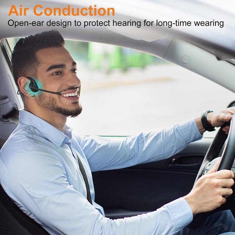 Golvery Latest Bluetooth 5.3 Headset w/DSP Noise Canceling Boom Microphone & Mute for Cellphone, Lightweight Comfort Open Ear Wireless Headphones for PC Laptop Office Meeting Home Working, 10H - Image 5