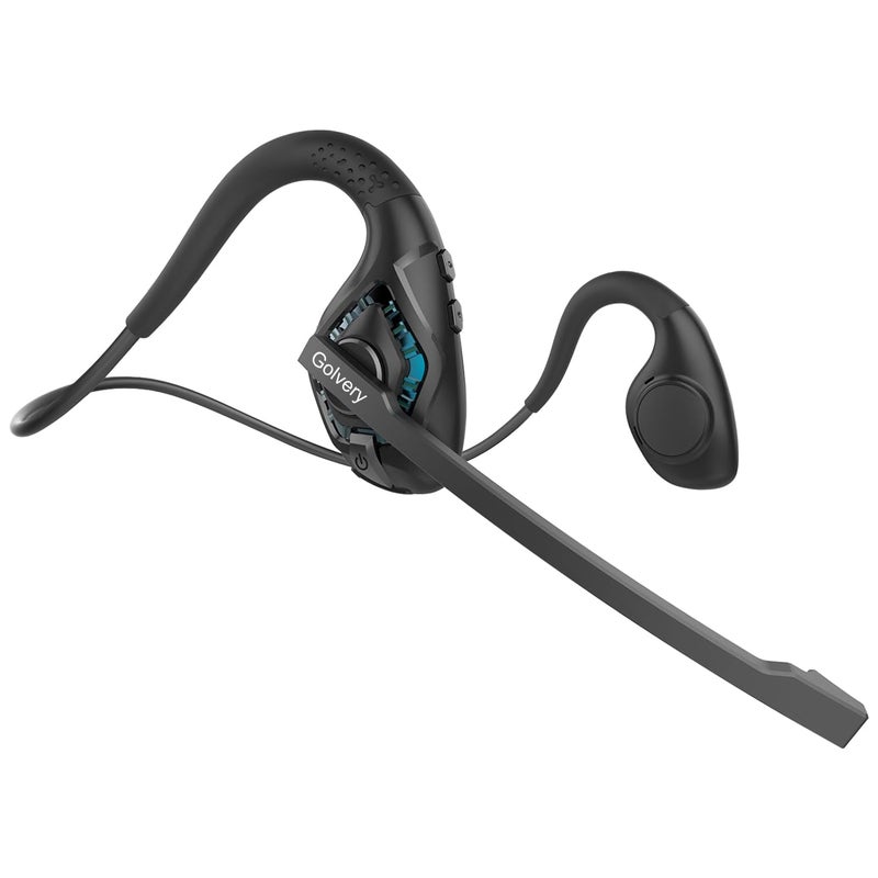 Golvery Latest Bluetooth 5.3 Headset w/DSP Noise Canceling Boom Microphone & Mute for Cellphone, Lightweight Comfort Open Ear Wireless Headphones for PC Laptop Office Meeting Home Working, 10H - Image 1
