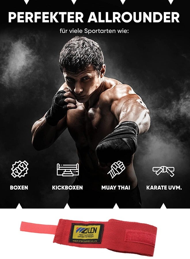 Generic Level 2 Boxing Hand Wrap Premium Handwraps semi Elastic Hand Wraps with Thumb Loop for Boxing, MMA and Other Martial Arts 2.5m for Men  Women - Image 2