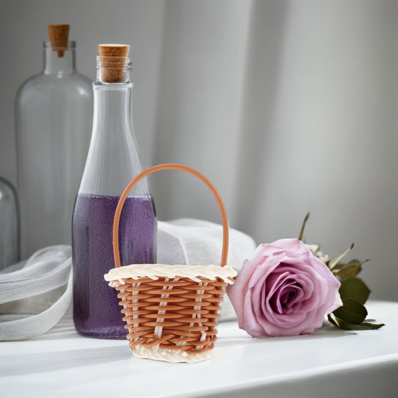10pcs Cute Wedding Flower Basket: Handwoven Floral Basket With Handle For Wedding Favors Home Decor Garden Outdoor Events - Image 5