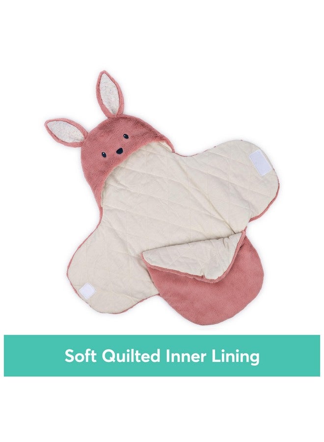GUND Baby Oh So Snuggly Bunny Blanket Wrap, Plush Hooded Baby Blanket Wrap for Newborns, Pink/Cream, 26” - Image 5