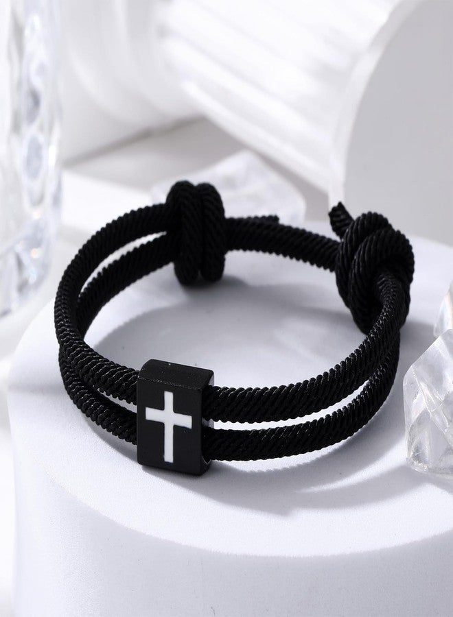 72ore Christian Bracelet for Women Men Cross Bracelet Jesus Loves You Jewelry Faith Wristband Gifts for Catholic Men Religious Inspirational Gifts Easter Basket Stuffers - Image 5