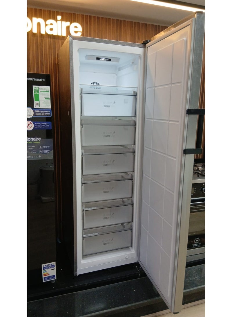 Unionaire 7-Drawer Top Shelf No-Frost Inverter Digital Deep Freezer, Silver Color, 355L - Image 4