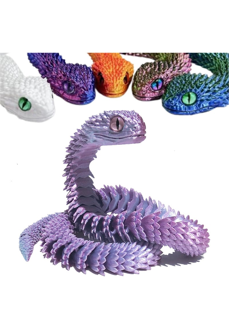 60 cm 3D Printed Animals-Snake Viper - 3D Printed Snake, Stress Relief Toy, Perfect for Home and Office Decor, Ideal for Collectors and Fidget Enthusiasts  - Image 1