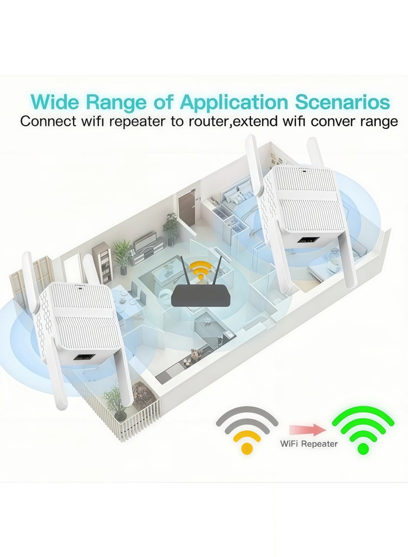 AURIEL Wireless WiFi Signal Booster – 1200Mbps Wireless WiFi Extender, 2.4G/5G Dual Band, 360° Full Coverage, Up to 10,000 Sq. Ft., Compact Size, Ideal for Home and Travel - Image 4