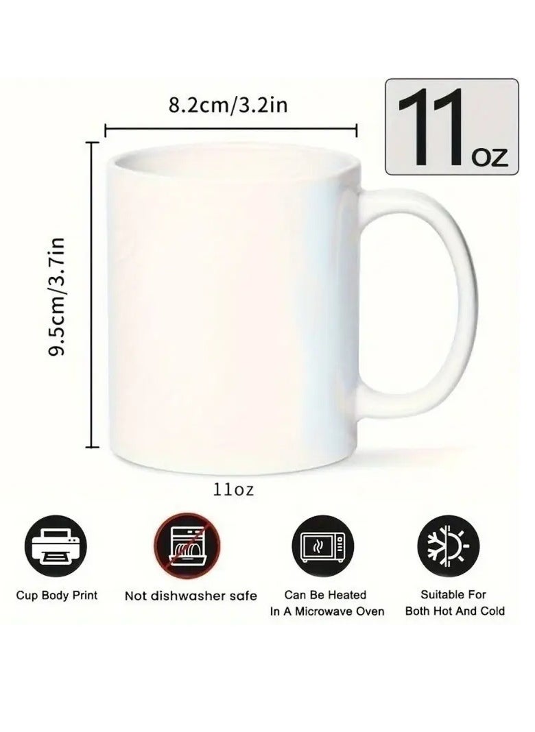 RYN 11oz Ceramic Coffee Mug with Multilingual Greeting - 'Hi! How Are You?' in Arabic and French, Unique Multilingual Cup, Ideal Gift for Coffee Lovers, Office Humor WHITE  - Image 2
