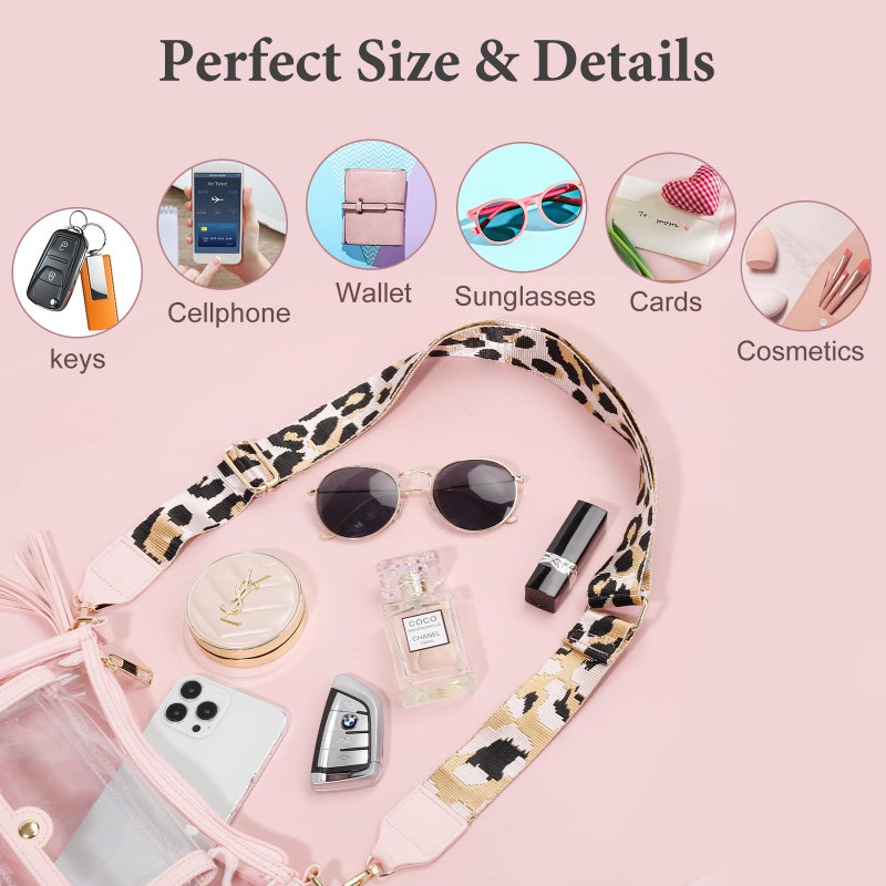 XYWstore Clear Bag for Events, Crossbody Purses for Women. Stadium Approved (Pink) - Image 5