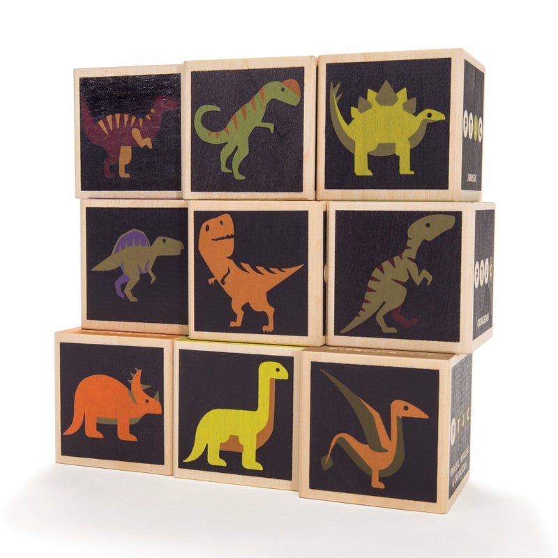 Uncle Goose Dinosaur Blocks - Made in The USA - Image 1