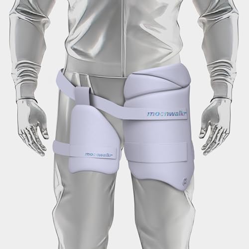 moonwalkr Thigh Guard 2.0 Protective Gear for Batter’s Height (6’3”- 6’6”) Cricket Thigh Pad Cricket Accessories & Equipment Safeguarding Both Your Outer and Inner Thighs White (X-Large, Right Hand) - Image 4