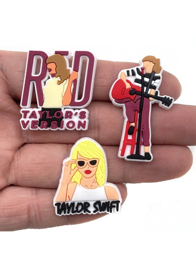 10PCS Crocs Shoe Decoration Charms, Taylor Series Charms Shoes Charm for Crocs Hole Hole Shoe, for Kids Boys Girls Men Women Party Supplies - Image 4