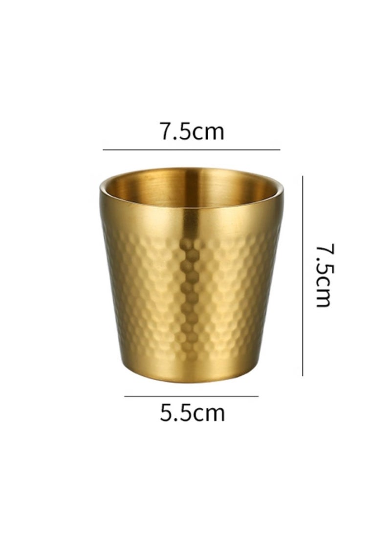 Morlife Stainless Steel Cups, 4 Pack 175MLGold Double Wall Metal Stackable Insulated Portable Drinking Tumblers Unbreakable Shatterproof Glasses for Kids Toddlers Adults Party Camping Travelling - Image 2