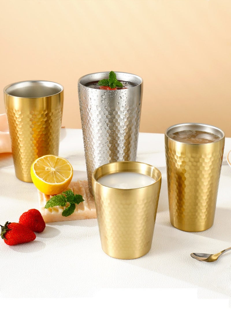 Morlife Stainless Steel Cups, 4 Pack 175MLGold Double Wall Metal Stackable Insulated Portable Drinking Tumblers Unbreakable Shatterproof Glasses for Kids Toddlers Adults Party Camping Travelling - Image 3