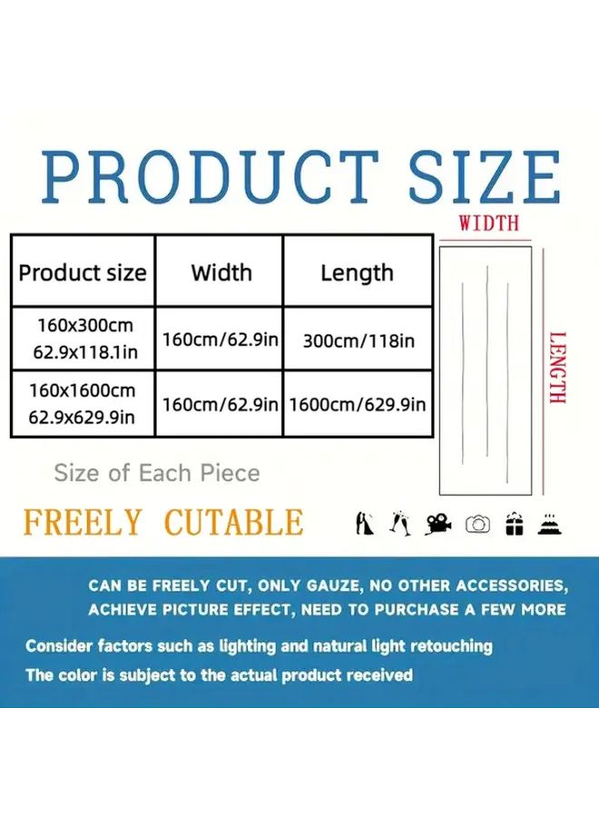 Light Gold Tulle Fabric Roll 160x1600cm Wedding Party Decorations Easy Cut to Size - Image 3