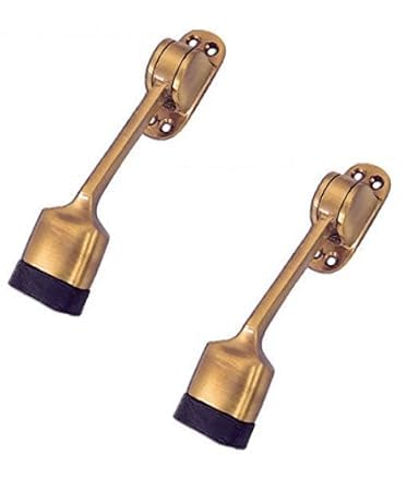 Bosney Solutions Antique Industrial Modern Design Heavy Duty Door Stopper Full Brass Pack of 2