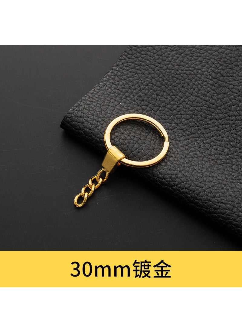 Generic - Alloy Head Sliding Keychain 4-Link Ring DIY Pendant 30cm gold-plated flat ring alloy head four-link chain - Image 1