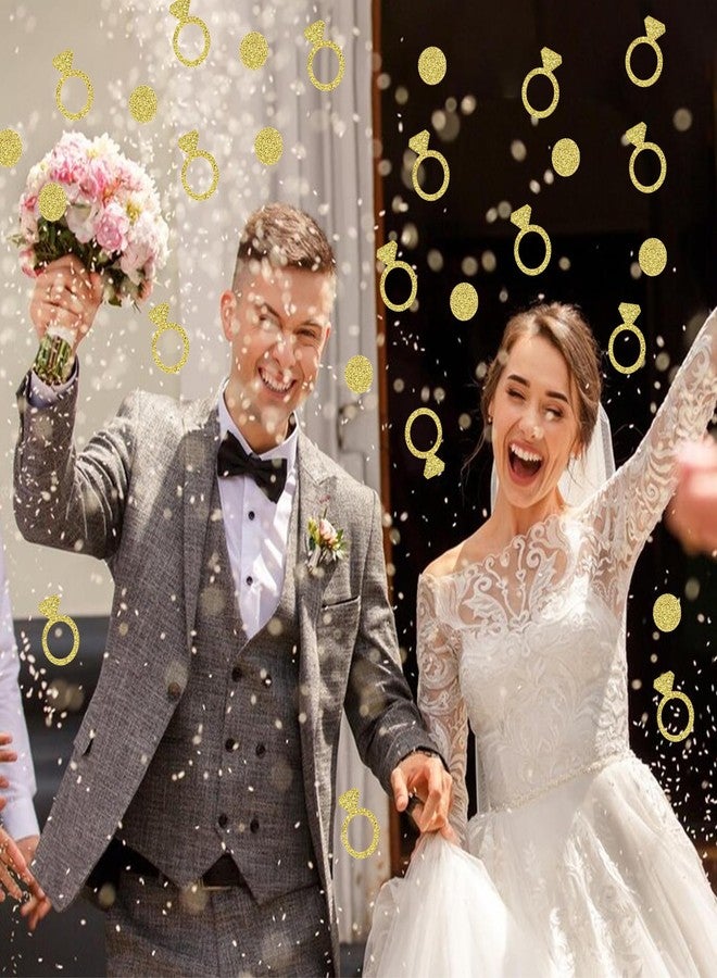Telooco 100Pcs Wedding Confetti Gold Bridal Shower Table Decorations Glitter Diamond Ring Confetti for Wedding Engagement Party Table Scatter - Image 4