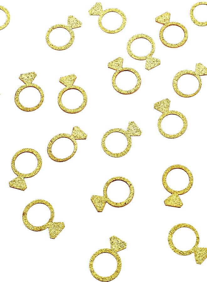 Telooco 100Pcs Wedding Confetti Gold Bridal Shower Table Decorations Glitter Diamond Ring Confetti for Wedding Engagement Party Table Scatter - Image 1