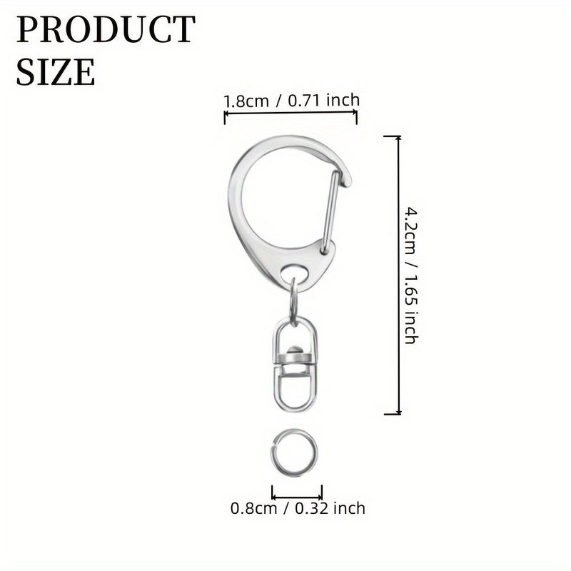 54pcs Silver Lobster Clasp Keychains With 8 Shaped Rotating Hooks - Image 4