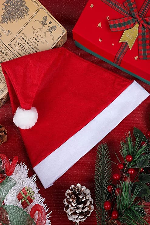 brown leaf brown leaf Christmas Santa Mask Santa Hat Cap Asseccories Combo Pack For Christmas Party Celebration (Pack Of 15 Santa Mask 15 Santa Cap) - Image 4