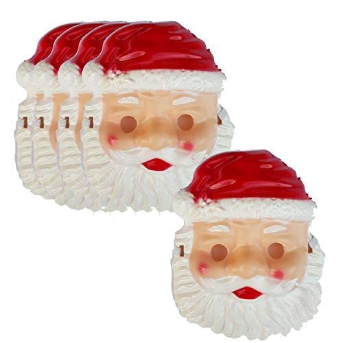 brown leaf brown leaf Christmas Santa Mask Santa Hat Cap Asseccories Combo Pack For Christmas Party Celebration (Pack Of 15 Santa Mask 15 Santa Cap) - Image 2
