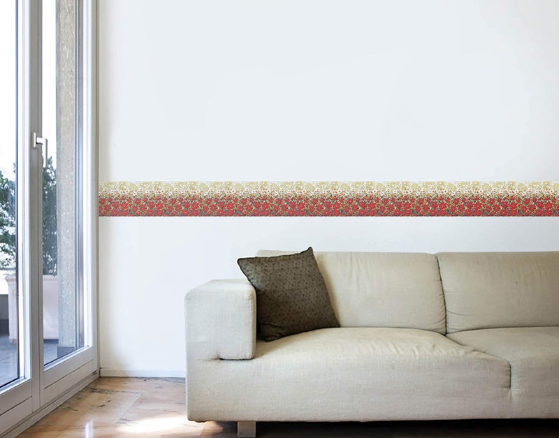 WallDesign Vinyl Tree and Flowers Botanical Wall Sticker (5.25 x 120 x 0.1 inches, Red, White) - Image 4