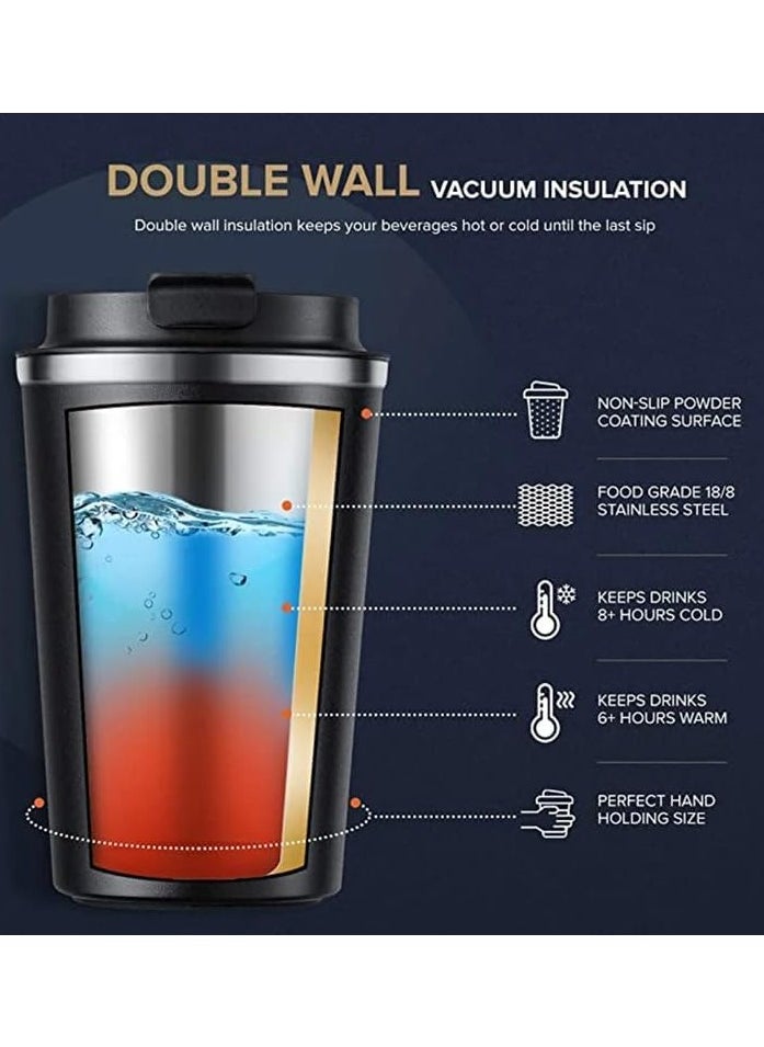 F.A.M.S Travel Coffee Mug Double Wall Insulated Stainless Steel with Leak-Proof Lid, Vacuum Insulated for Hiking, Camping & Traveling Hot Coffee on the Go  - Image 4