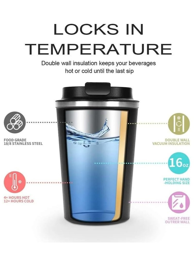 F.A.M.S Travel Coffee Mug Double Wall Insulated Stainless Steel with Leak-Proof Lid, Vacuum Insulated for Hiking, Camping & Traveling Hot Coffee on the Go  - Image 5