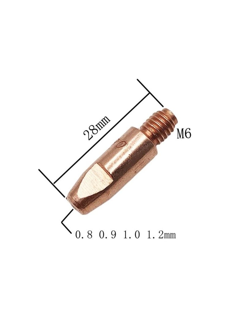 Mig Welding Contact Tip 25AK M6 x 28 x 0.8 Pack of 10 Pcs - Image 1