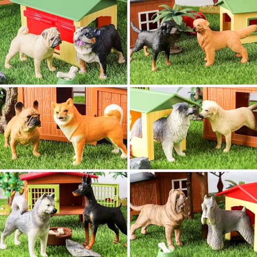 EOIVSH 12PCS Realistic Dog Figurines Toy Plastic Puppy Figures Set Dogs Figures Cake Toppers Birthday Gift for Kids Toddlers - Image 4