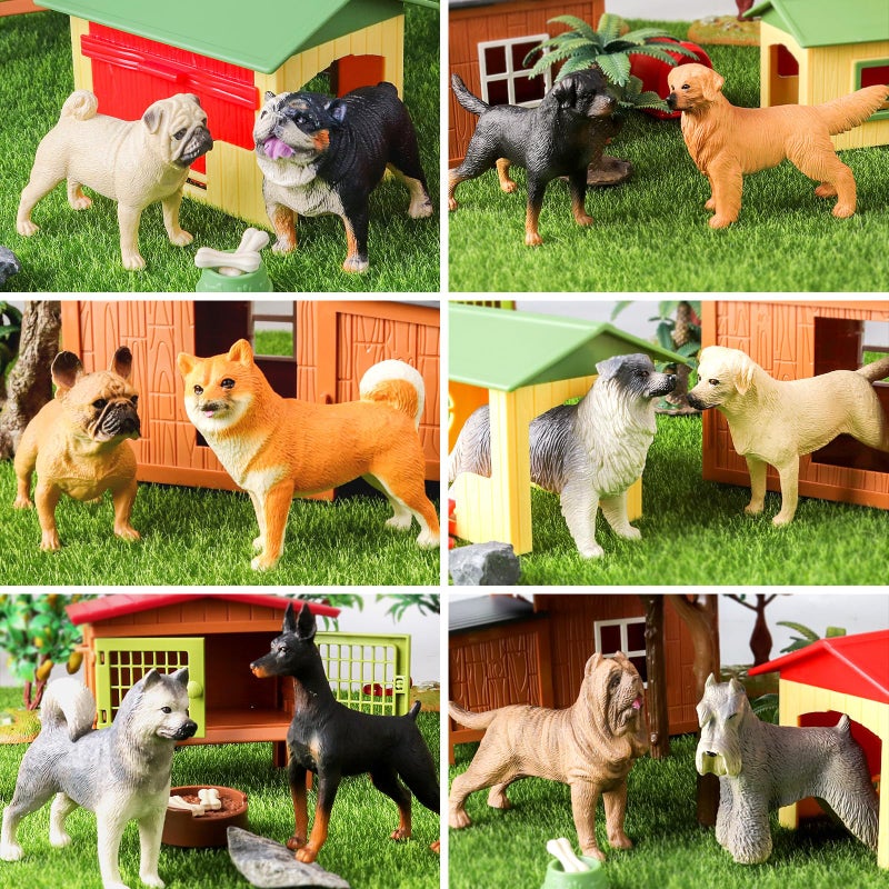EOIVSH 12PCS Realistic Dog Figurines Toy Plastic Puppy Figures Set Dogs Figures Cake Toppers Birthday Gift for Kids Toddlers - Image 5