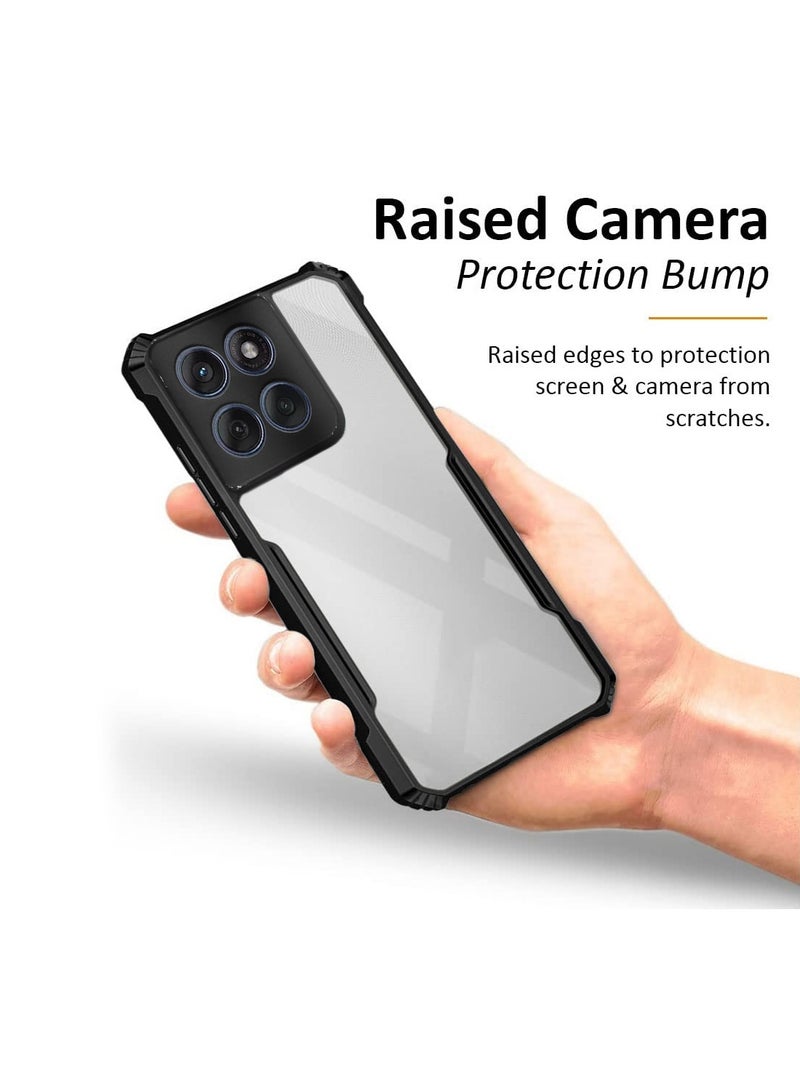 Wtech Motorola Moto G 5G 2025 Hybrid TPU Silicone with Raised Armour Bumpers Slim Case Cover (MCAPSA) - Clear/Black - Image 3