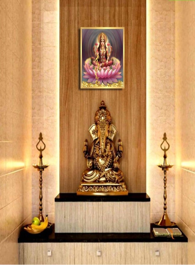 ANAADI أنادي ماء لاكشمي جي إطار الصورة | لوحة حائط Maa Laxmi مع إطار لديكور المنزل والمكتب وعيد ديوالي بوجا (12 × 12 بوصة) - Image 3