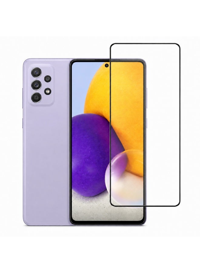 Deer Al-Ghazala Anti-Static ESD Tempered Glass Screen Protector for Samsung Galaxy A72 - Full Glue Full Coverage Black Frame - Image 1
