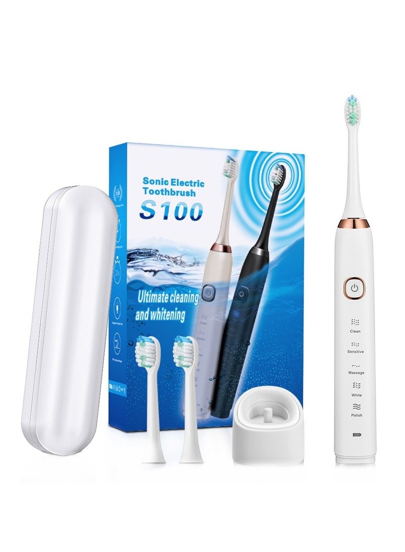 Electric Toothbrush Sonic Portable Electric Toothbrush Soft Bristles Wireless Charging Teeth Cleaning - Image 1