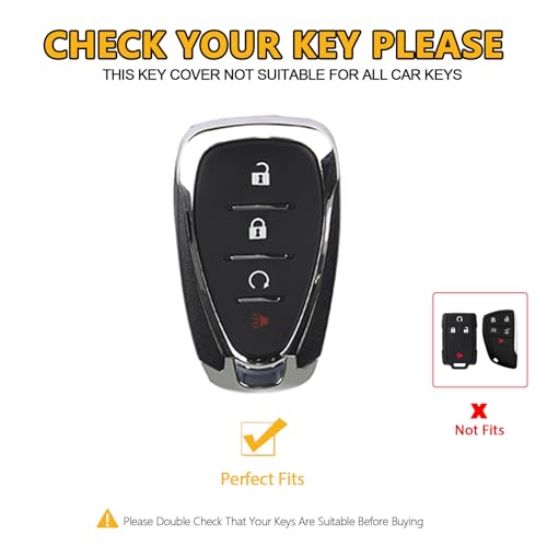FT FUNTOR for Chevy Key Fob Cover,4 Buttons TPU Key Cover with Silver Edge,Compatible with Chevrolet Equinox Bolt Sonic Trax Blazer Trailblazer Cruze Traverse Volt with Keychain (B-Purple) - Image 2